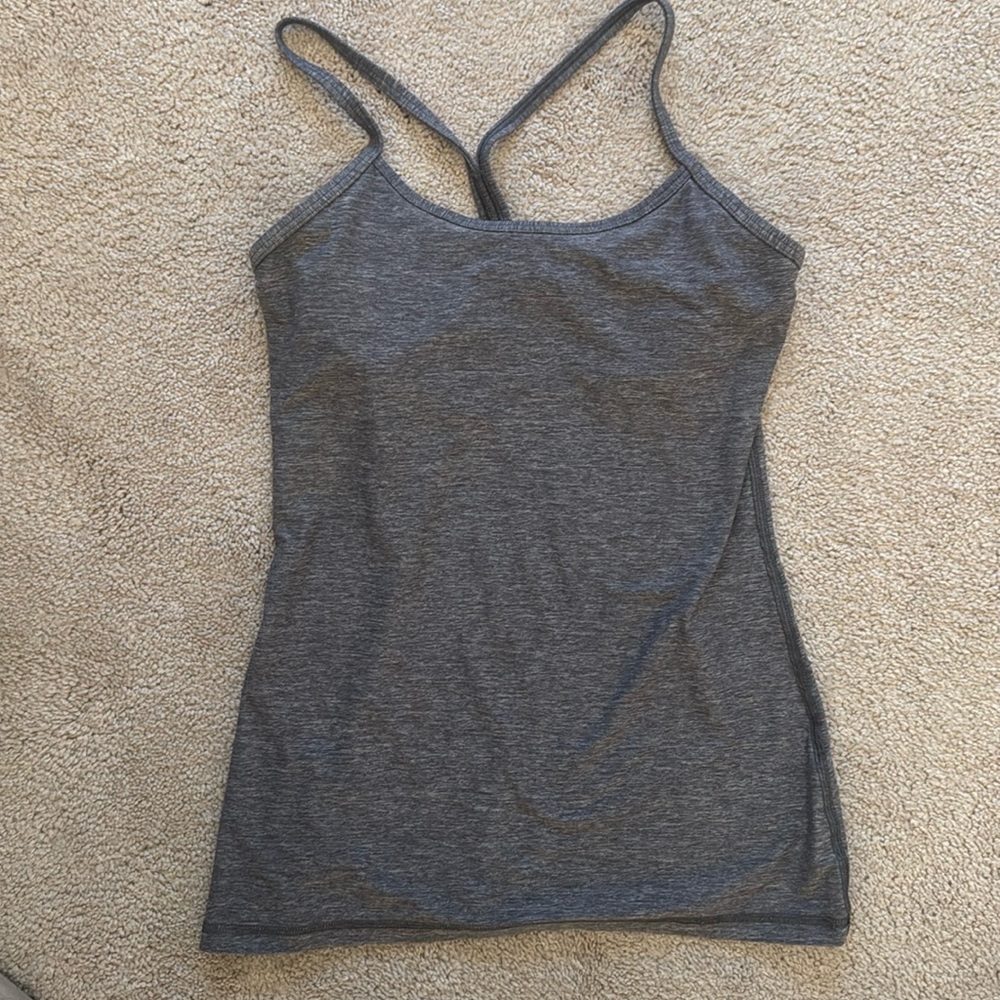 Lululemon Gray Power Y Tank